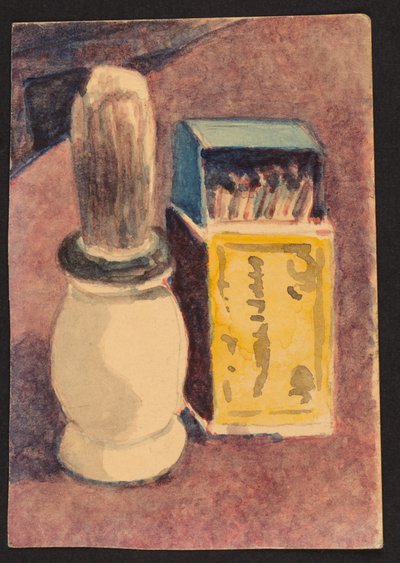 Štětka na holení a zápalky, kolem roku 1930 od Henry Silk