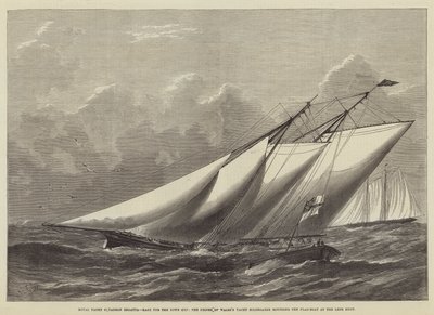 Royal Yacht Squadron Regatta, závod o pohár města, jachta prince z Walesu Hildegarde obeplouvající vlajkový člun na bóji Lepe od Henry Spernon Tozer