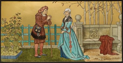 Pantaloon, plaketa zobrazující ilustrace ze Shakespeares Seven Ages, Minton ware, Staffordshire, 1874 (smaltovaná kamenina) od Henry Stacey after Marks