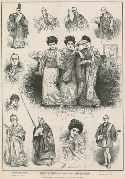 Náčrtky z Mikado v divadle Savoy od Henry Stephen Ludlow