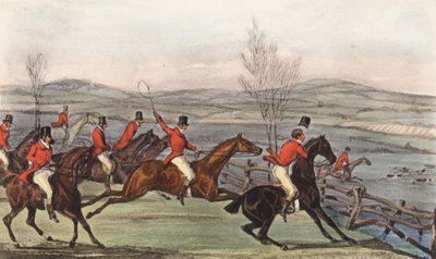 "Nyní ke cti Shropshiru!" Shavingtonský den; zkouška soupeřících smeček, a tedy i soupeřících jezdců (litografie) od Henry Thomas (after) Alken