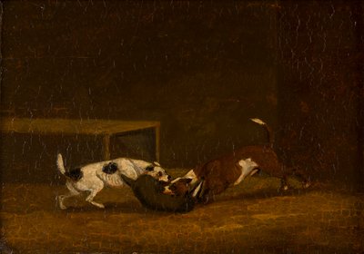Two Terriers Badger Baiting, c.1805-51 (olej na desce) od Henry Thomas (follower of) Alken