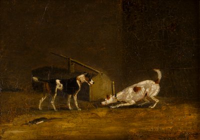 Two Terriers Ratting, c.1805-51 (olej na desce) od Henry Thomas (follower of) Alken