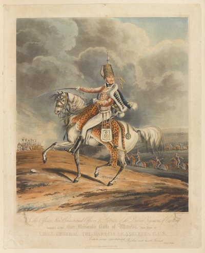?Generálporučík markýz z Anglesea, G.C.B?, bitva u Waterloo, 1815 od Henry Thomas Alken