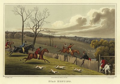 Lov jelenů (chromolitho) od Henry Thomas Alken