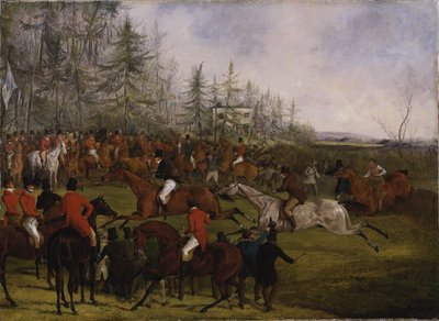 The Grand Leicestershire Steeplechase, 12. března 1829: The Winning Post a Billesdon Coplow od Henry Thomas Alken