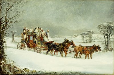 The York to London Royal Mail na Open Road v zimě, od Henry Thomas Alken