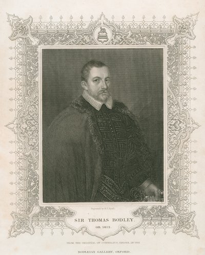 Portrét sira Thomase Bodleyho (1545-1613) (rytina) od Henry Thomas Ryall