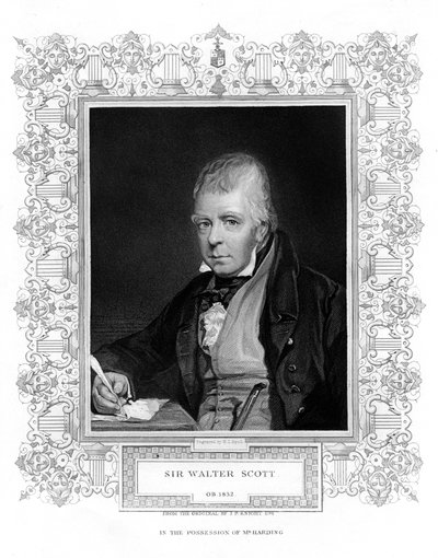 Sir Walter Scott, 1. Baronet, plodný skotský historický romanopisec a básník, 19. století od Henry Thomas Ryall