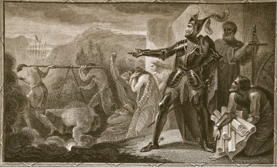 Edward I. odstraňuje kámen z Scone, vyryl Neagle, ilustrace z 