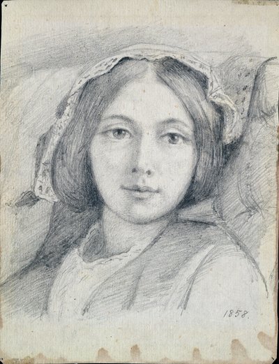 Mary Ellen Meredith, 1858 od Henry Wallis