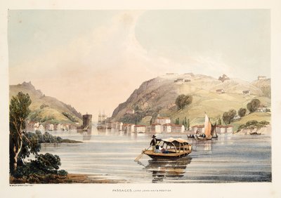 Pozice lorda Johna Haye, v pasážích, z náčrtů scenérie v baskických provinciích Španělska, s výběrem národní hudby?, hospoda. 1838 (ručně kolorovaná rytina) od Henry Wilkinson