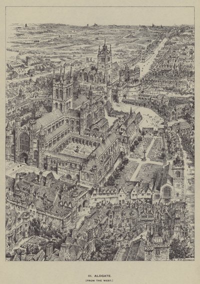 Aldgate, ze západu od Henry William Brewer