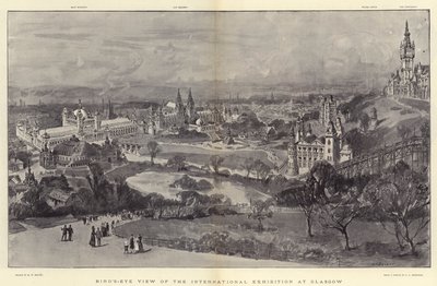 Pohled z ptačí perspektivy na mezinárodní výstavu v Glasgow od Henry William Brewer