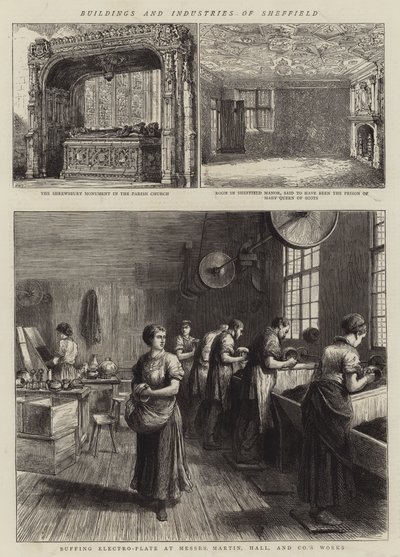 Budovy a průmysl v Sheffieldu od Henry William Brewer