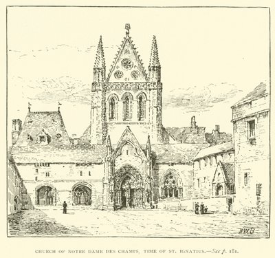 Kostel Notre Dame des Champs, doba svatého Ignáce (rytina) od Henry William Brewer