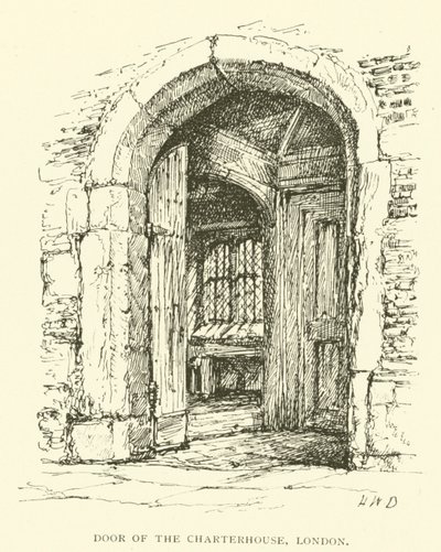 Door of the Charterhouse, London (rytina) od Henry William Brewer