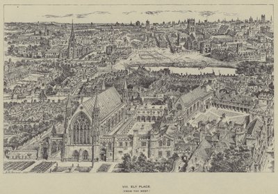 Ely Place, ze západu od Henry William Brewer