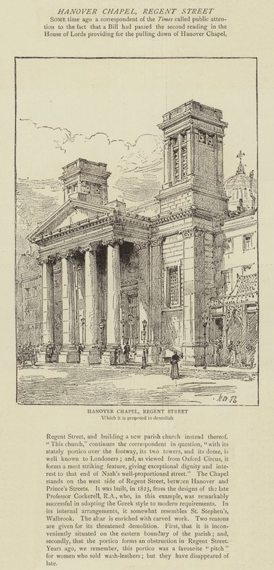 Hannoverská kaple, Regent Street od Henry William Brewer