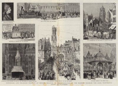 Historická a náboženská přehlídka v Bruggách, Belgie, na památku blahoslaveného Karla Dobrého, třináctého hraběte z Flander od Henry William Brewer