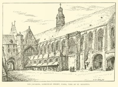 Les Jacobins, Dominikánské převorství, Paříž, doba svatého Ignáce (rytina) od Henry William Brewer