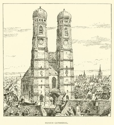Mnichovská katedrála (rytina) od Henry William Brewer