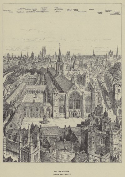 Newgate, ze západu od Henry William Brewer