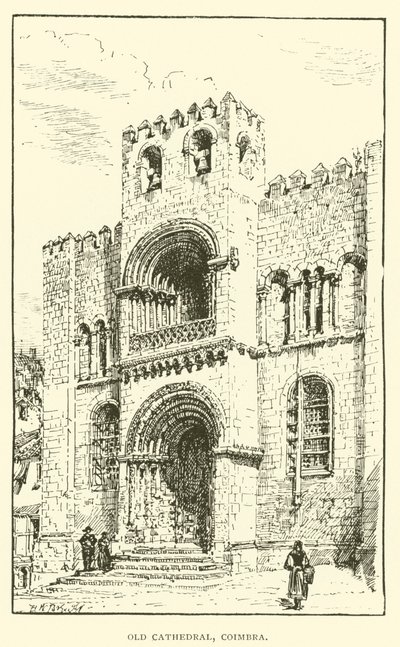 Stará katedrála, Coimbra (rytina) od Henry William Brewer