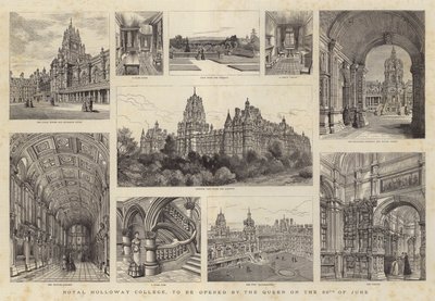 Royal Holloway College, kterou královna otevře 30. června od Henry William Brewer