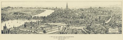 City of London a jeho okolí v době Jindřicha VIII., z východu od Henry William Brewer