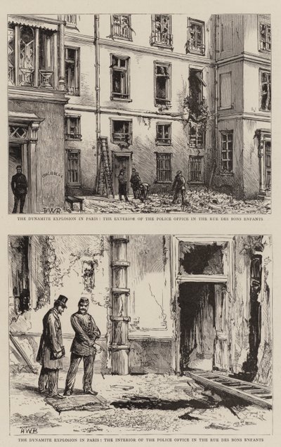Exploze dynamitu v Paříži od Henry William Brewer