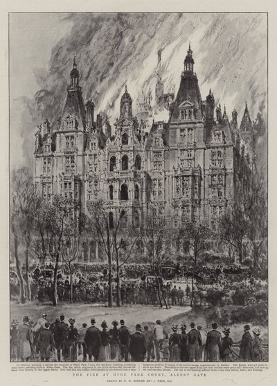 Požár v Hyde Park Court, Albert Gate od Henry William Brewer