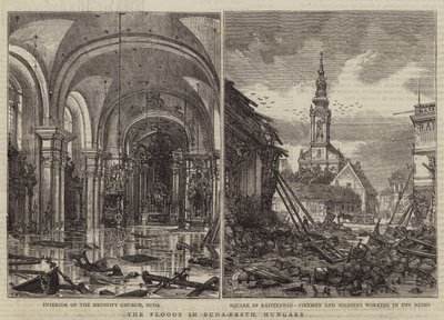 Povodně v Buda-Pesthu, Maďarsko od Henry William Brewer