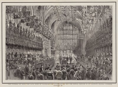 Pohřeb HRH zesnulého vévody z Clarence a Avondale, KG, KP, pohřební služba v kapli svatého Jiří, Windsor, 20. ledna od Henry William Brewer