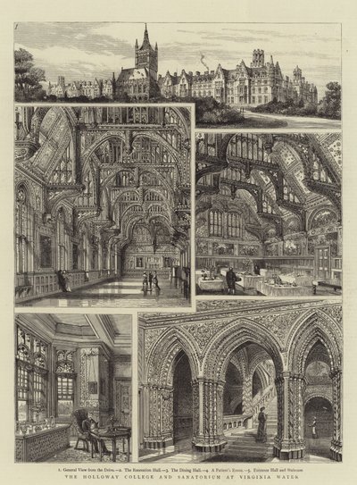 Holloway College a sanatorium ve Virginia Water od Henry William Brewer