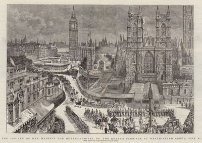 Jubileum Jejího Veličenstva královny, příjezd královnina kočáru do Westminsterského opatství, 21. června od Henry William Brewer