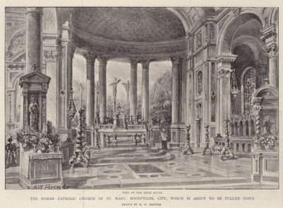 Římskokatolický kostel St Mary, Moorfields, City, který se chystá zbourat od Henry William Brewer