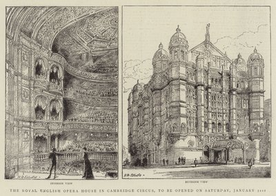 Královská anglická opera v Cambridge Circus bude otevřena v sobotu 31. ledna od Henry William Brewer
