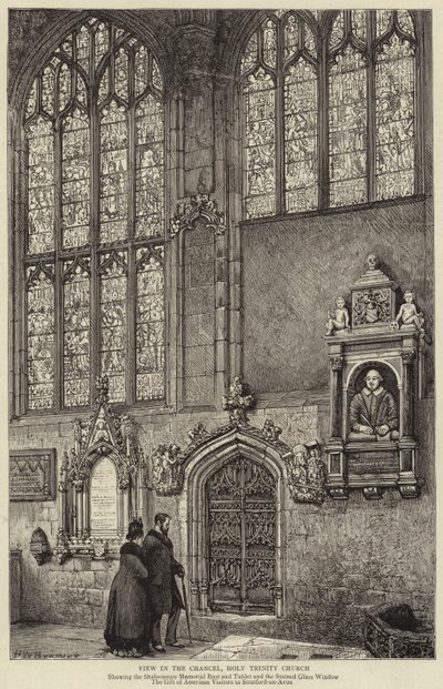 Pohled do kněžiště, kostel Nejsvětější Trojice od Henry William Brewer