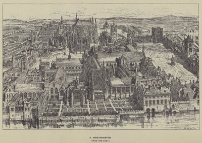 Westminster, z východu od Henry William Brewer