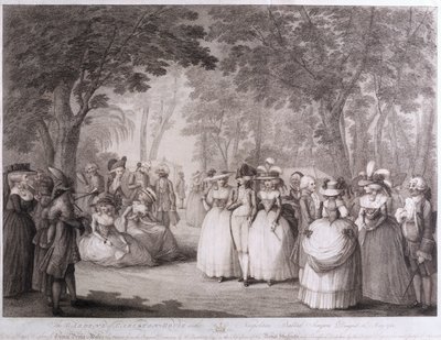The Gardens of Carlton House s neapolskými baladami, vyryl William Dickinson (1746-1823), 1784 od Henry William Bunbury
