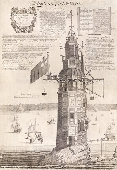 Eddystone Lighthouse, hospoda. C1762 od Henry Winstanley