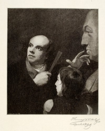 John Flaxman modeluje bustu Williama Hayleyho od Henry Wolf