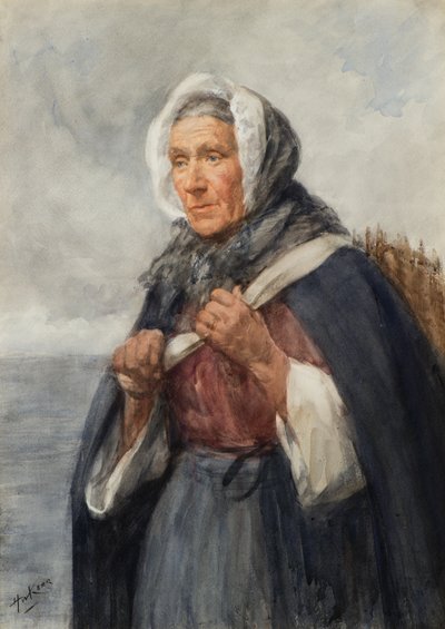 A Newhaven Fishwife (akvarel) od Henry Wright Kerr