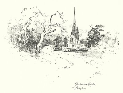 Ashbourne Church, Derbyshire (litho) od Herbert (after) Railton