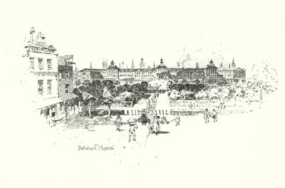 Bethlehem Hospital, Londýn (litho) od Herbert (after) Railton
