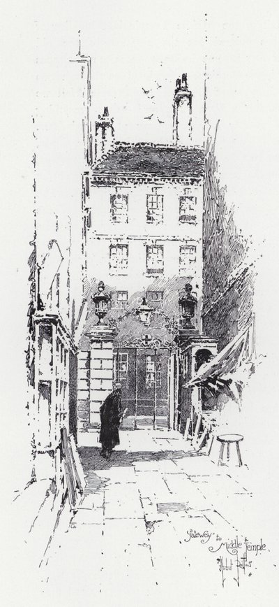 Brána do středního chrámu (rytina) od Herbert (after) Railton