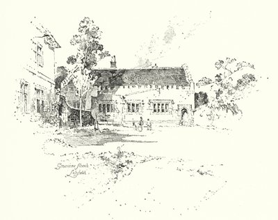 Gymnázium, Lichfield, kam chodil doktor Johnson do školy (litho) od Herbert (after) Railton