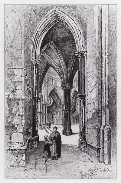 Interiér chrámového kostela (rytina) od Herbert (after) Railton