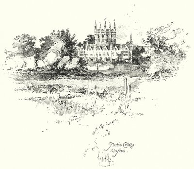 Merton College, Oxford (litho) od Herbert (after) Railton